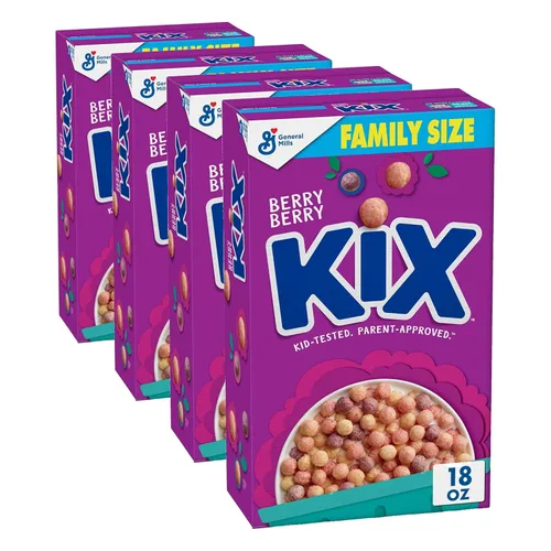 Miniatura 8 de Kix Cereal de desayuno de grano entero, bolitas de cereal de maíz crujientes, tamaño familiar, 18 oz