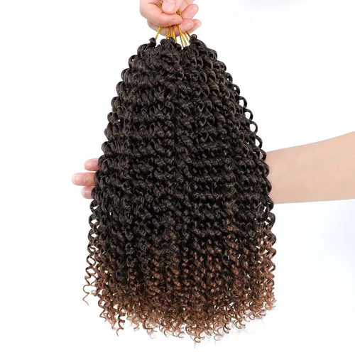 Miniatura 59 de Dansama - 7 paquetes de extensiones de cabello trenzado ondulado Passion Twist, extensiones de cabello de trenzas con ganchillo estilo mariposa, #1B