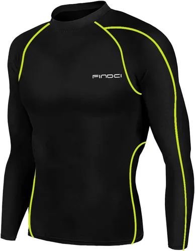 Miniatura 2 de Conjunto deportivo para hombre, camiseta de compresión y pantalones ajustados para la piel, manga larga, secado rápido, para gimnasio, yoga, Negro