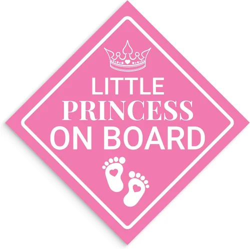 Pegatina de princesa a bordo súper linda y elegante de 4.5 pulgadas, 1 paquete. Adhesivo de precaución para parachoques de coche de recién nacido.