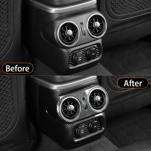 Miniatura 4 de YOUTOOCAR Cubierta de ventilación trasera de CA con patrón de fibra de carbono compatible con accesorios Kia Stinger 2018-2023