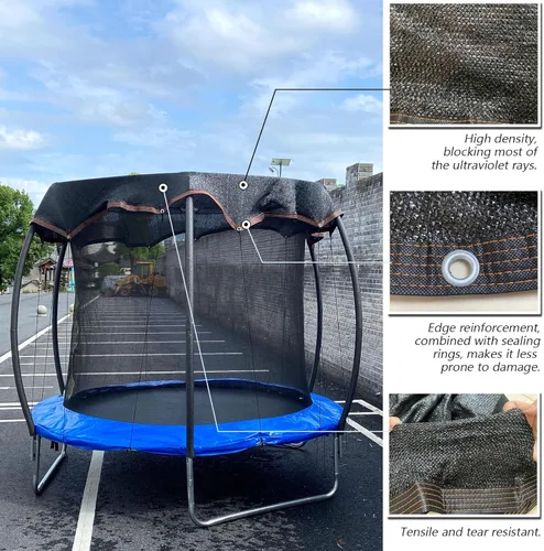 Miniatura 3 de Funda de sombra para cama elástica redonda de 10 pies, cubierta redonda para cama elástica al aire libre para protección solar y bloqueo de hojas