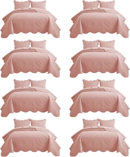 Miniatura 87 de IR Imperial Rooms Velvet Twin Quilt Bedspread Comforter Bedding Set 2 Pcs Diamond Pattern - (68"x86") Bedspread Coverlet + 1 Pillow Shams