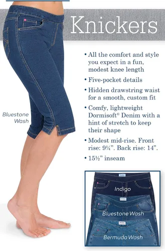 Miniatura 3 de PajamaJeans - Pantalones capri elásticos estilo mezclilla para mujer, Vaqueros cortos, S