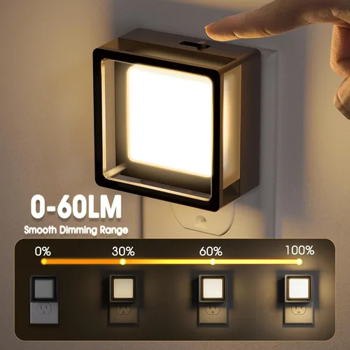 Miniatura 2 de Briignite Luz nocturna, luces nocturnas enchufables a la pared, paquete de 2, luz nocturna con sensor de atardecer a amanecer para niños, luz