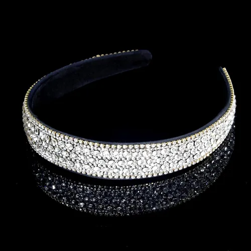 Miniatura 12 de Wecoe Diadema con diamantes de imitación para mujeres y niñas, azul, diadema de moda, antideslizante, brillante, cristal, diamante, banda fina