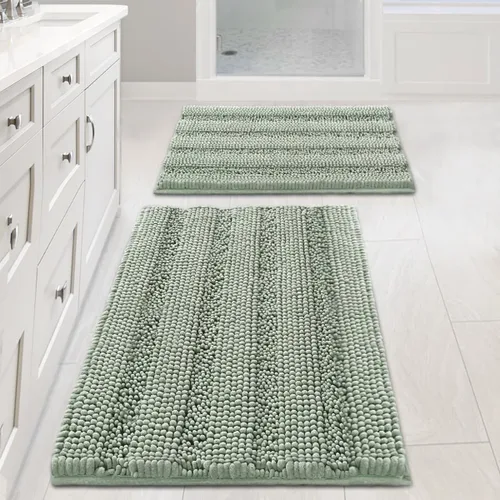 Miniatura 205 de H.VERSAILTEX - Alfombras de baño, juego de 2 piezas, alfombra de contorno para baño, juego de alfombras para inodoro, alfombra antideslizante