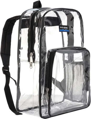 Miniatura 10 de K-Cliffs Large Transparent Backpack Clear Heavy Duty School Bag Durable Student Bookbag See Through Vinyl Daypack Workbag