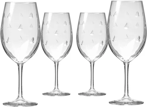 Miniatura 14 de Rolf Glass Sailing - Vaso de vino sin tallo de 18 onzas, juego de 4 copas de vino sin tallo, vidrio sin plomo, vasos grabados, fabricados con Juego