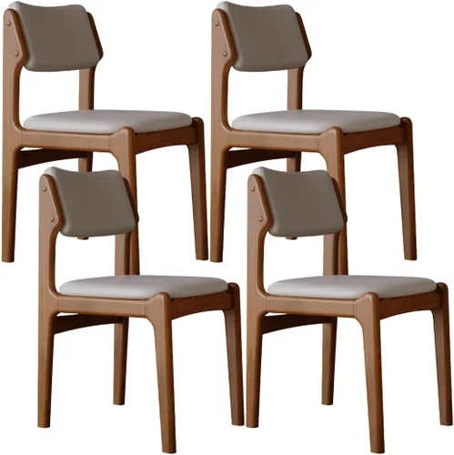 Miniatura 30 de YVYKFZD Wooden Dining Chairs Set, Leather Dining Room Chair with Back, Upholstered Kitchen Chairs, Armless Living Room Chair, for Bedroom Offices