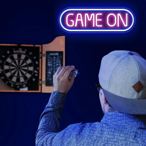 Miniatura 3 de Lumoonosity Letrero de Neón Game On - Letrero de Neón LED para Juego de Video/PC, Pared, Dormitorio, Decoración de Cueva de Hombre - Luz de Neón