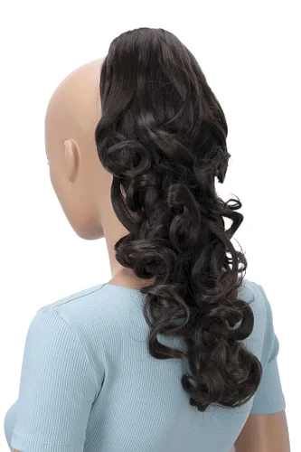 Miniatura 18 de CAISHA Extensión de clip de cola de caballo de 16 "voluminoso ondulado marrón ceniza H214