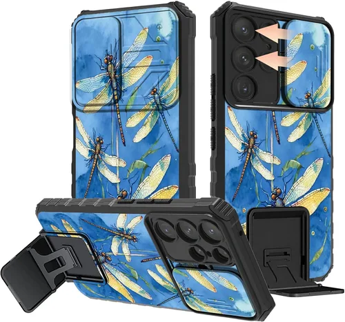 Miniatura 35 de Rossy Funda para Samsung Galaxy S22 Ultra para Samsung S22 Ultra con cubierta deslizante para cámara con función atril, funda híbrida de doble capa