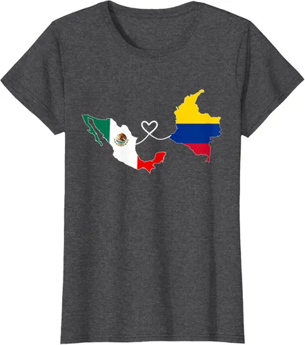 Miniatura 6 de Camiseta Half Colombian Half Mexican Flag Map DNA Mexico Colombia