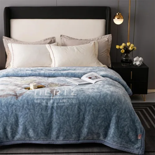 Miniatura 2 de LGYKUMEG Manta pesada de visón coreano, estilo coreano, 9 libras, tamaño Queen, 79 x 91 pulgadas, manta Raschel de felpa reversible suave y cálida