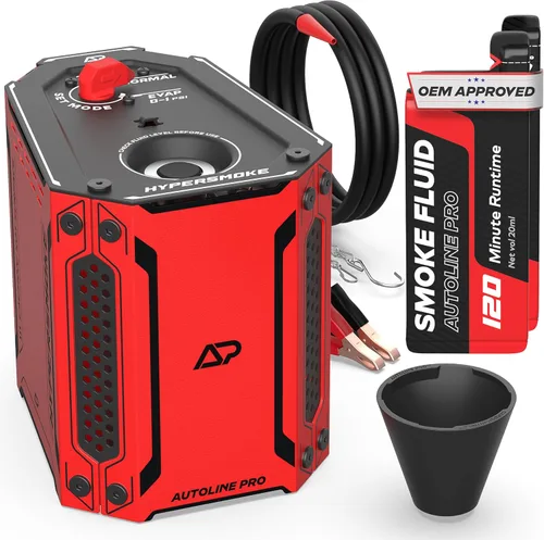 AutoLine Pro HyperSmoke™ Máquina de humo para automóviles, comprobador de fugas de vacío EVAP – Presión ajustable – Líquido de humo aprobado por OEM