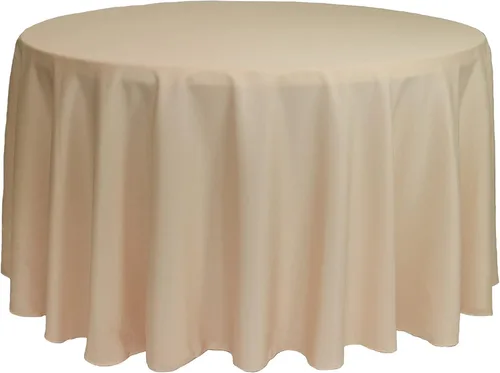 Miniatura 65 de YOUR CHAIR COVERS - Mantel redondo de poliéster prémium de 120 pulgadas - Mantel de lino color champán para mesas redondas estándar