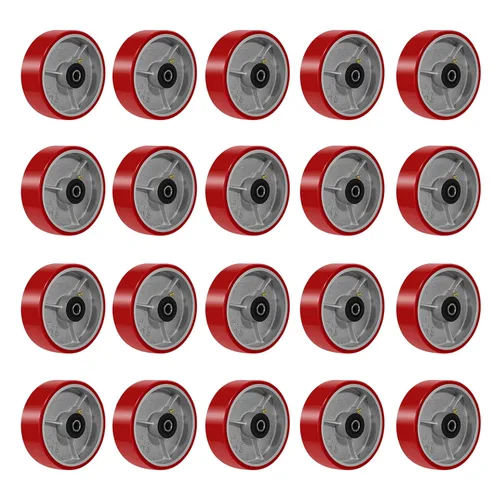 Miniatura 26 de Ruedas giratorias de repuesto de 6 x 2 pulgadas, rueda de hierro fundido de acero, resistente, capacidad de 1200 libras por rueda, orificio de 1/2