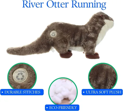 Miniatura 8 de The Petting Zoo Animal de peluche de nutria de río, regalos para niños, animales salvajes del zoológico Onez, juguete de peluche para correr de 18