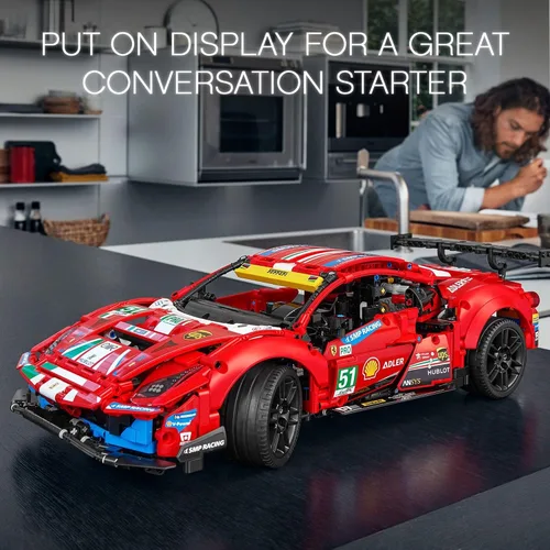 Miniatura 7 de LEGO Technic Ferrari 488 GTE "AF Corse #51" 42125 - Champion GT Series Sports Race Car, kit exclusivo de modelo coleccionable, juego