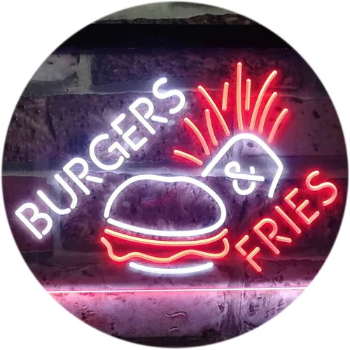 Miniatura 17 de ADVPRO Burgers & Fries Fast Food Open Shop - Letrero de neón LED de doble color, azul y rojo, 16 x 12 pulgadas, st6s43-i3192-br