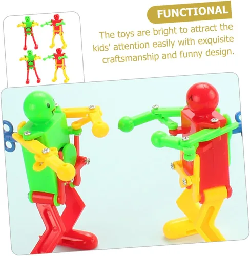 Miniatura 9 de 4 piezas de robot de baile de cuerda para adultos, diseño mecánico y material seguro, diversión portátil para juego en interiores y exteriores