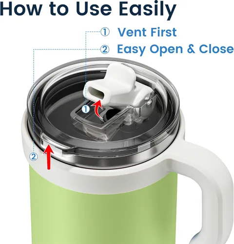 Miniatura 4 de Para café helado y licuados de frutas - Nunca vuelvas a beber de una tapa mohosa: vaso higiénico de 20 onzas, tapa 100% a prueba de fugas y boquilla