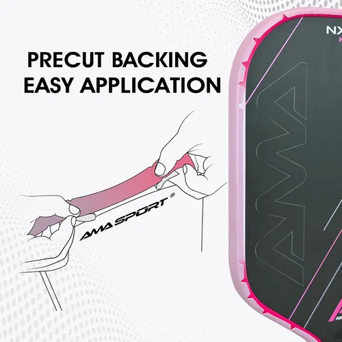 Miniatura 135 de PICKLETECH Cinta de protección de pala de pickleball – Protector de borde de cabeza de paleta – Cinta de protección de borde de raqueta ajuste gris