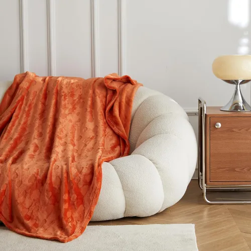 Miniatura 23 de Simple&Opulence Manta naranja quemada para sofá, manta supersuave y esponjosa para mujer, 50 x 60 pulgadas, acogedora y ligera manta de forro polar