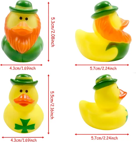 Miniatura 4 de 27 piezas de patos de goma para el día de San Patricio, accesorios para baby shower, mini patitos de 2.16 pulgadas, juguetes de baño para niños