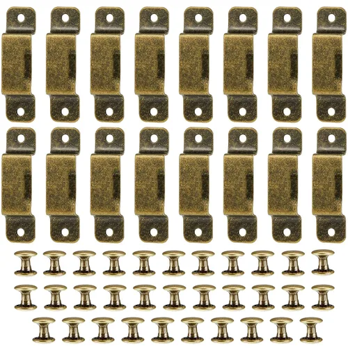 Miniatura 8 de Zhengmy 12 clips de cinta métrica de metal pequeños para cinturón de cuero occidental con remaches para herramienta de bolsillo de cuero, bronce