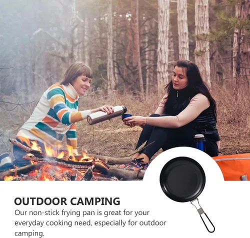 Miniatura 4 de Sartén de hierro fundido antiadherente para acampar al aire libre, cacerola para carne, sartén de 9 pulgadas, utensilios de cocina