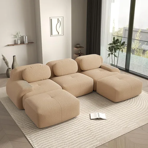 Miniatura 50 de Sofá biplaza moderno de 80 pulgadas para sala de estar, sofá de pana en forma de nube con asiento profundo, sofá modular negro, sofás de dos plazas