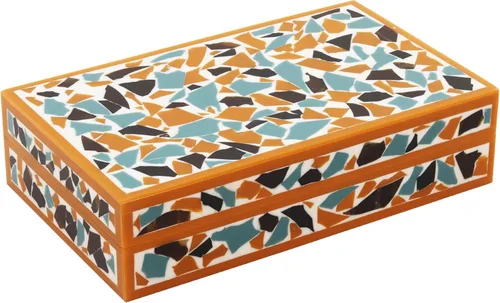 Miniatura 122 de Handicrafts Home Caja de recuerdo decorativa de 8 x 5 – Pequeña caja organizadora con tapa, almacenamiento decorativo Boho, caja de memoria retro