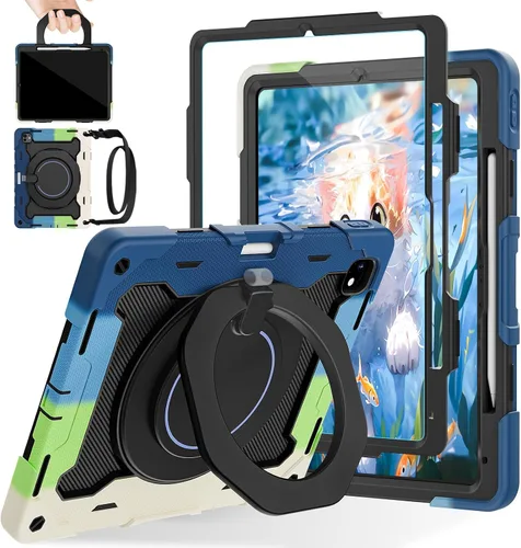 Miniatura 9 de ROISKIN Funda para iPad de 6ª y 5ª generación de 9.7 pulgadas, Pro 9.7, Air 2 con soporte giratorio 360 y correa de mano
