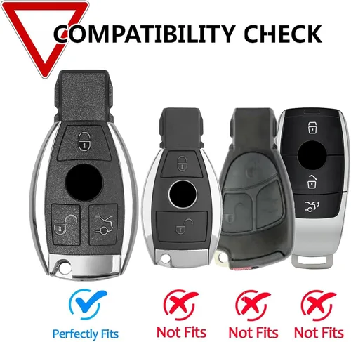 Miniatura 2 de DON'T TOUCH MY KEY Paquete de 2 fundas de silicona para llavero remoto de 3 botones compatibles con Mercedes Benz GLA GLK CLA GLS SLK
