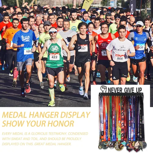 Miniatura 3 de Goutoports Exhibidor Colgador de Medallas - She Believed She Could She Did - Colgador de Pared Personalizado para Medallas de Corredor de Carreras