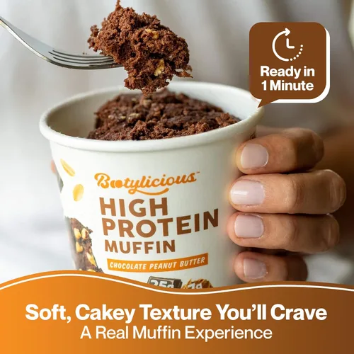 Miniatura 3 de Bootylicious Muffin alto en proteínas 0.88 oz de proteína, 0.7 onzas de carbohidratos netos, taza de 2.32-2.75 onzas, paquete de 12