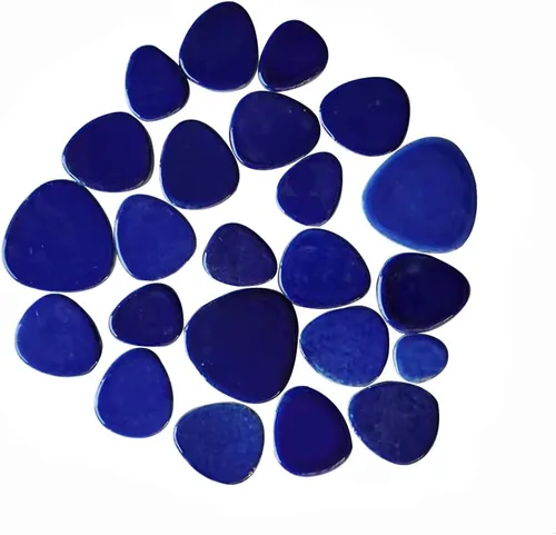 Miniatura 9 de Azulejos de mosaico de cerámica de 1 libra, color aleatorio, tamaño mixto, forma ovalada, piezas de cerámica de mosaico para manualidades