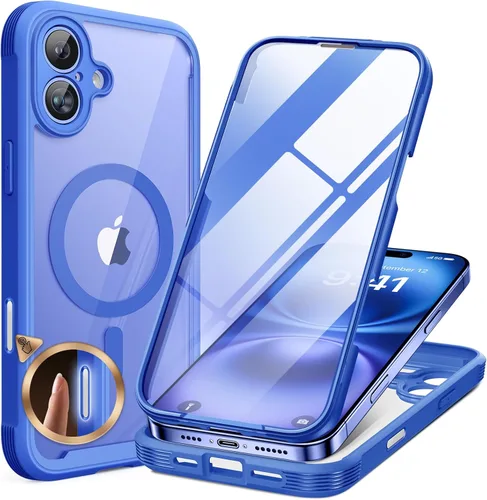 Miniatura 69 de Miracase Funda para iPhone 13 de 6.1 pulgadas, [sin burbujas] funda de teléfono de cuerpo completo con pantalla de vidrio completa integrada, sin