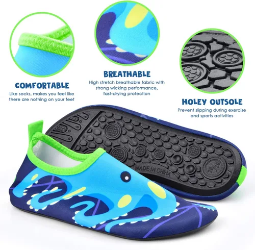 Miniatura 2 de Sunnywoo Zapatos de agua para niños y niñas, zapatos de natación para el agua, de secado rápido, antideslizantes, para la piel, zapatos deportivos