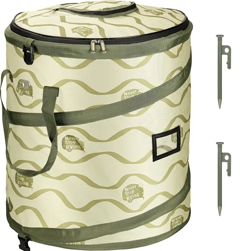 Miniatura 9 de Contenedor de basura desplegable con divisor extraíble, parte inferior resistente, almacenamiento plegable para camping, lavandería, almacenamiento