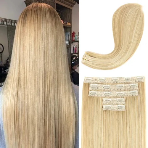 Miniatura 15 de REECHO Extensiones de cabello con pinzas, extensiones de cabello grueso y largo, extensiones de cabello sintético ligero para mujer, 24 pulgadas a