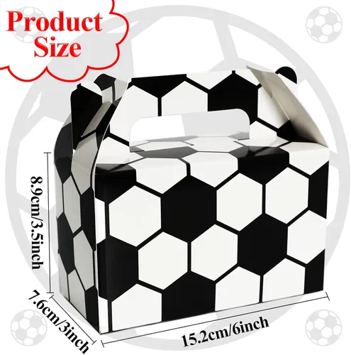 Miniatura 2 de Tevxj Paquete de 12 cajas de regalo para fiesta de fútbol, bolsas de dulces de fútbol, bolsas de golosinas y aperitivos para fiestas deportivas