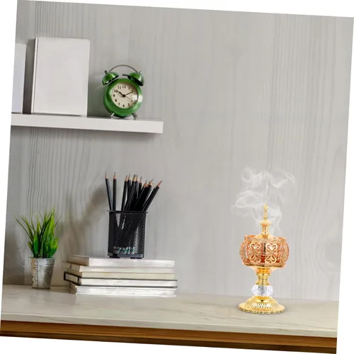 Miniatura 4 de Abaodam Quemador de incienso decorativo de metal, soporte estético europeo para incienso para sala de estudio, dormitorio, sauna, yoga