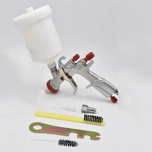 Miniatura 6 de DAXINYANG R500 Pistola rociadora LVLP con boquillas de 1.3/1.5/1.7/2.0mm, Válvula de control de flujo de aire y filtros de pintura, Pistolas