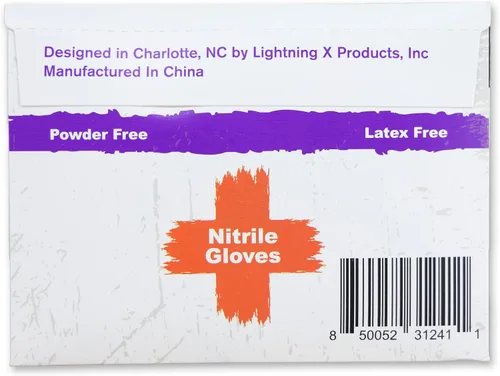 Miniatura 3 de Lightning X Products Par de guantes de nitrilo azul, empaquetados individualmente, 100 guantes, 50 pares, 25 paquetes con tarjetas de 2 pares