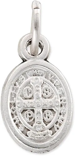 Miniatura 2 de Catholica Shop Catolic Religious Wear Saint Benedict Plata Tono Oxidado Estampado Mini Medalla Colgantes - Lote de 12