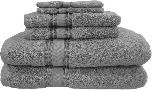 Miniatura 2 de U.S. POLO ASSN. Juego de 6 toallas de alta calidad, sin torsión, 2 toallas de baño, 2 toallas de mano y 2 toallas faciales, altamente absorbentes