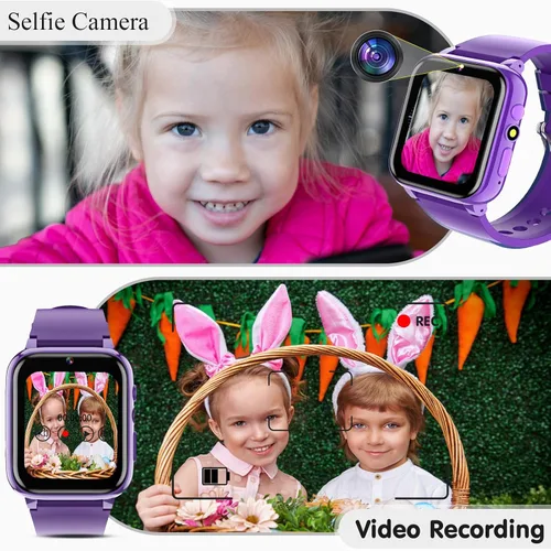Miniatura 7 de iCHOMKE Reloj inteligente para niños, reloj inteligente para niñas y niños con 26 juegos, grabadora de video y reproductor, calendario podómetro